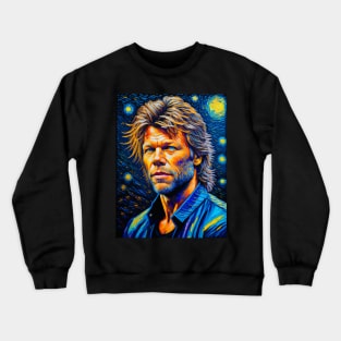 Jon in starry night Crewneck Sweatshirt